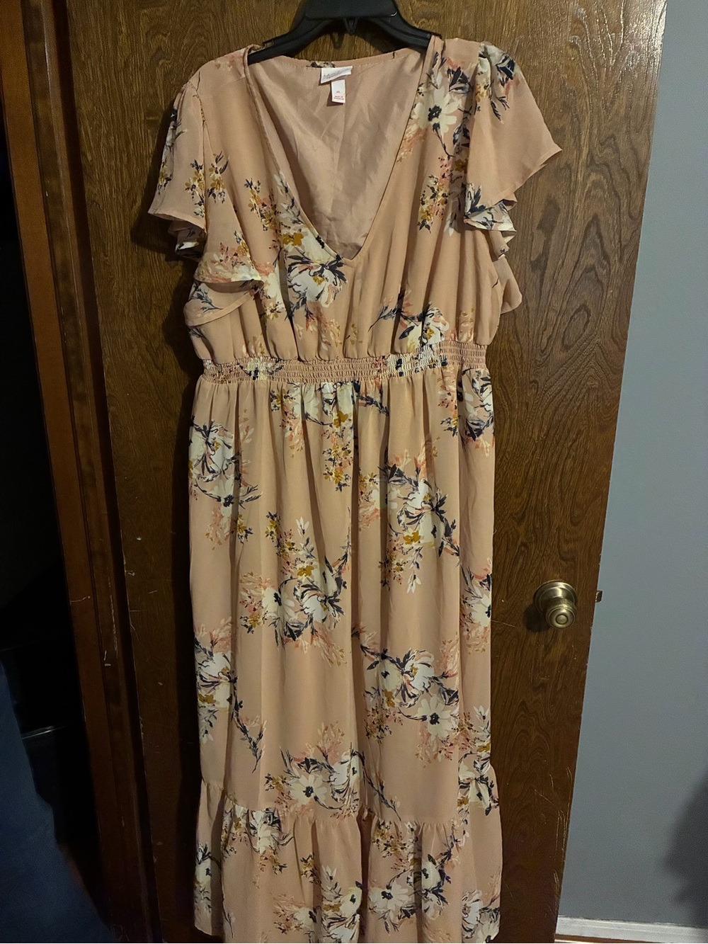 Isabel Maternity by Ingrid & Isabel Peach Floral Maxi Dress